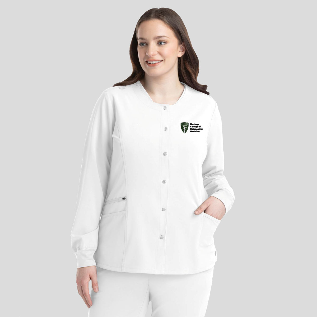 Ohio University Womenβs Snap Jacket | White