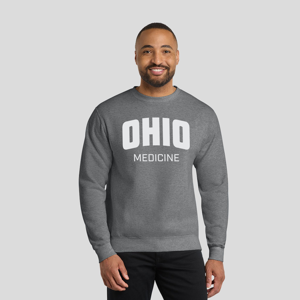 OU Core Fleece Crewneck Sweatshirt - Medicine Logo | Graphite Heather